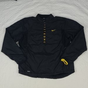 Nike Livestrong Mens Black 1/2 Zip Jacket Size L